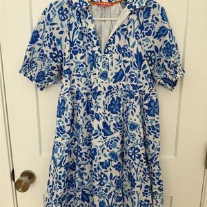 THML Blue and White Patterned Dress